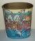 Vintage Metal Trash Can Waste Basket Noah's Ark Religious