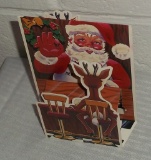 1983 Coors Table Tent Unused Beer Advertising Christmas Santa Reindeer 3D