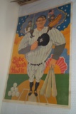 Rare Vintage 1973 Babe Ruth Baseball Poster Yankees Union Camp 25x37 Some Wear Will Frame Up Nicely