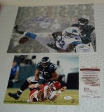 Philadelphia Eagles NFL Autographed Photo Lot Mychal Kendricks 8x10 & Brandon Boykin 11x14 JSA COA