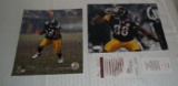 Steelers NFL Autographed 8x10 Photo JSA COA Emmanuel Sanders w/ Unsigned Willie Parker Snow Picture
