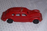 Vintage Cast Iron Rare Red Taxi Cab Toy Age Unknown 8''