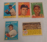 1958 Topps Baseball Card Lot Aaron Williams Mays Musial Braves Team Low Grades High BV $$