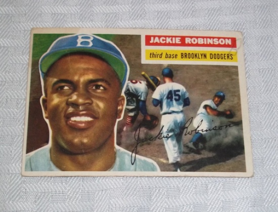 Vintage Baseball Card 1956 Topps #30 Jackie Robinson Dodgers HOF High BV $$