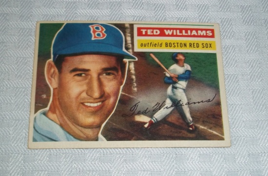 Vintage Baseball Card 1956 Topps #5 Ted Williams Red Sox HOF High BV $$