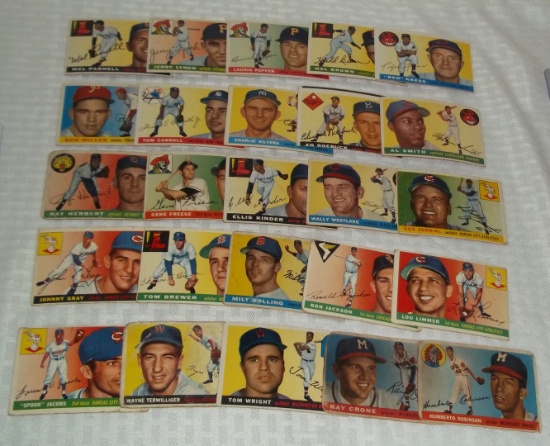1955 Topps Baseball Card Lot 75 Total Cards Set Builder BV $$