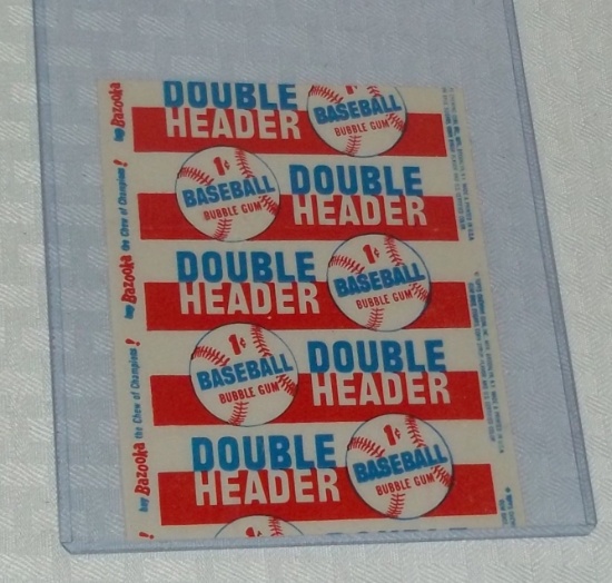 Vintage Original 1855 Topps Baseball Double Header Card Wrapper Clean Nice 1c Rare