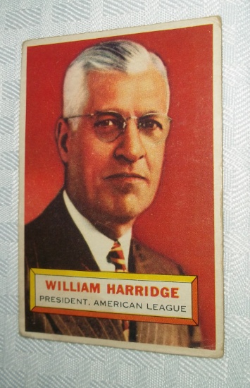 Vintage Baseball Card 1956 Topps #1 William Harridge First Number In Set