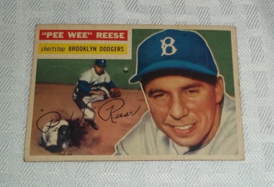 Vintage Baseball Card 1956 Topps #260 Pee Wee Reese Dodgers HOF