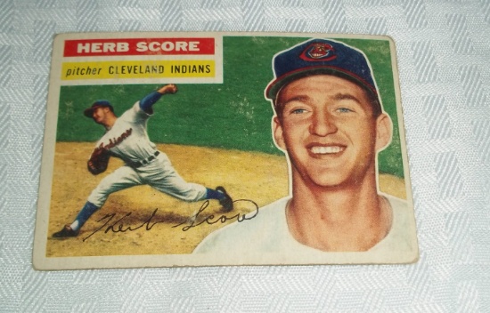 Vintage Baseball Card 1956 Topps #140 Herb Score Rookie Card Indians RC