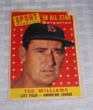 1958 Topps Baseball All Star Card Ted Williams Red Sox HOF
