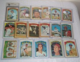 1972 Topps Baseball 17 Card Lot w/ Stars GRADED Cepeda High Numbers Mays Palmer Carlton Williams