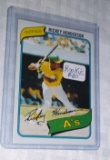 1980 Topps Baseball Rookie Card RC Rickey Henderson A's HOF