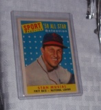 Vintage Topps 1958 Baseball All Star Card Stan Musial Cardinals HOF