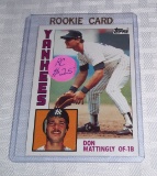 1984 Topps Baseball Rookie Card Don Mattingly RC Yankees
