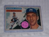 1956 Topps Baseball Card Warren Spahn Braves HOF