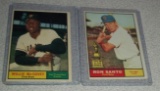 1961 Topps Baseball Star Pair HOF Cards Willie McCovey & Ron Santo Giants Cubs