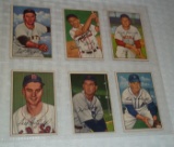 1952 Bowman Baseball 6 Card Lot