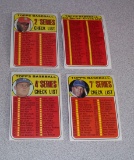 4 Different Nice Clean 1969 Topps Checklists Cards 2nd 3rd 4th 7th High Number Series