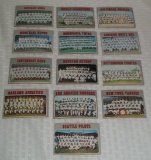 13 Different 1970 Topps Baseball Team Cards
