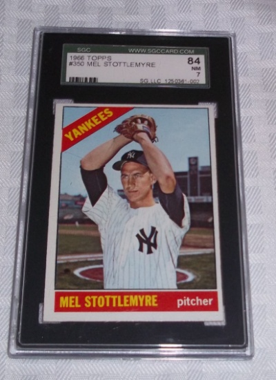 1966 Topps Baseball #350 Mel Stottlemyre GRADED 7 SGC NRMT Yankees