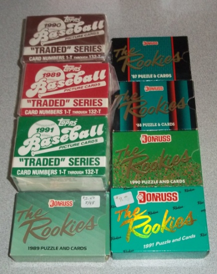 8 Rookie & Traded Baseball Card Sets Topps Donruss Rookies