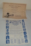 Rare 1981 Steve Carlton 3,000 Strikeout Attendance Certificate Unmarked & 1970 Old Timers Game Mack