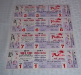 1964 Phillies World Series Phantom Ticket Uncut Sheet Game 1 2 6 7 Very Rare Connie Mack Lot 3