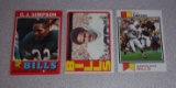3 Vintage NFL Football Topps Cards OJ Simpson Bills HOF 1971 1972 1973