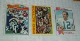 3 Vintage NFL Football Topps Cards Roger Staubach Cowboys HOF 1972 1973 1977
