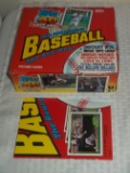 1991 Topps MLB Baseball Full CELLO Wax Box 24 Packs + Advertising Dealer Poster Rare