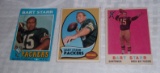 3 Vintage Topps Bart Starr NFL Football Cards Packers HOF 1959 1970 1971