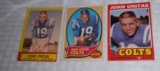 3 Vintage Topps Johnny Unitas NFL Football Cards 1963 1970 1971 Colts HOF