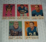 5 Different 1959 Topps NFL Football Card Lot w/ Bobby Layne Alan Ameche Colts Lions Steelers
