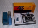 Vintage Electronics Pair Kodak Instamatic X-45 Color Outfit Camera MIB w/ Toshiba Battery Shaver 21K