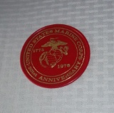 Vintage Plastic Marines Promo 201st Anniversary Token Disc 1775 - 1976 Rare Coaster