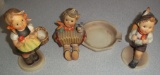 Lot Of 3 Vintage Hummel Figurines Goebel West Germany TMK3 TMK5 82 98 114 Ashtray (1 Damaged) Rare