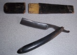 Antique Vintage Straight Barber Razor w/ Sheath W. Greaves Marshes & Shepherd Ponds Works Sheffield