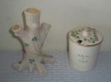 Pair Ireland Trinket Souvenirs Fermanagh Ireland Belleek Vase Rare w/ Arklow Pottery