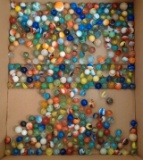 Vintage Marbles Lot Marble King Shooters Clay Handmade 1940s - 1960s Dozens Keepets Vitros Cats Eye
