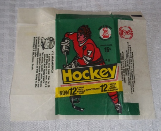 1977-78 OPC WHL Hockey Card Wrapper O Pee Chee Rare Nice