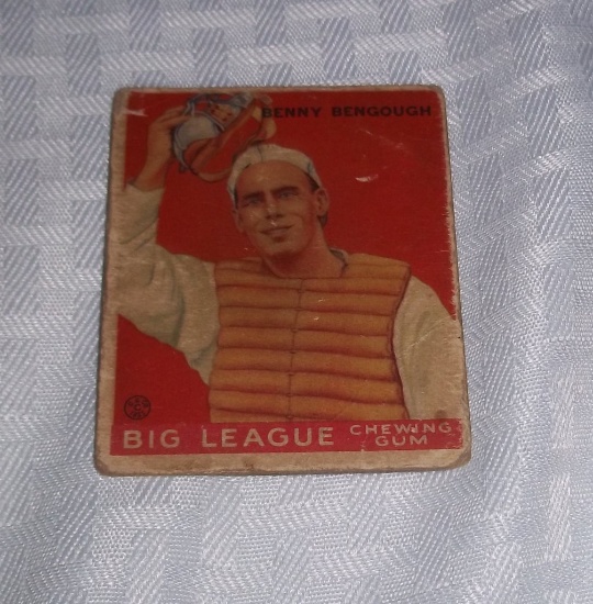 1933 Goudey Baseball Card #1 First Card Benny Bengough Rare Yankees BV $1500 $1,500 FIFTEEN HUNDRED