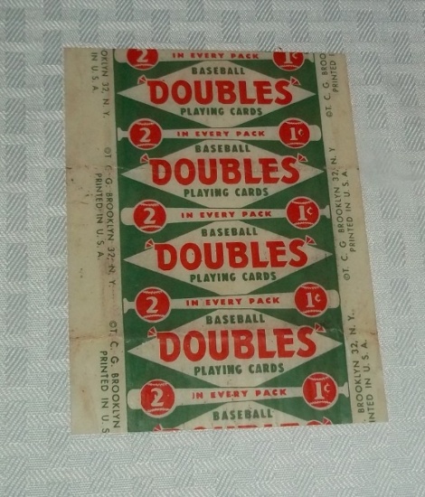 Vintage 1951 Topps Baseball Red Back Card Wrapper Rare First Ever Topps Baseball Issue