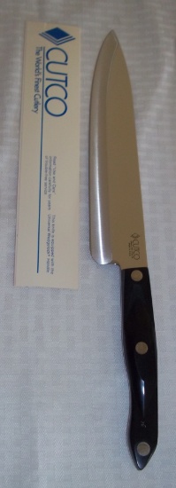 Cutco #1725 JD w/ Official Cardboard Sleeve Chef's Knife Brown Handle