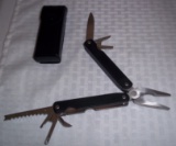 Multi Blade Tool Pocket Knife Multi 10 Items w/ Case Stainless Steel