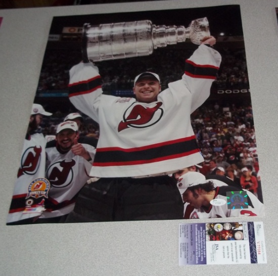 Martin Broduer Autographed NHL Hockey Goalie 16x20 Photo NJ Devils New HOFer JSA COA