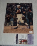Johnny Unitas Autographed 8x10 Colts Color Photo QB JSA COA NFL Football HOF