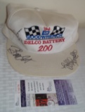 Tri Signed Autographed NASCAR Hat Cap Bobby Hamilton Morgan Shepherd Bobby Labonte JSA COA