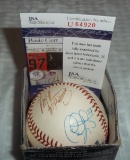 Autographed ROMLB Baseball Dual Signed Orioles David Segui + 1 Unknown JSA