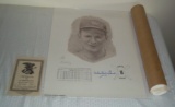 Whitey Ford Autographed Baseball Signed Print Yankees w/ Original Tube COA 18x24